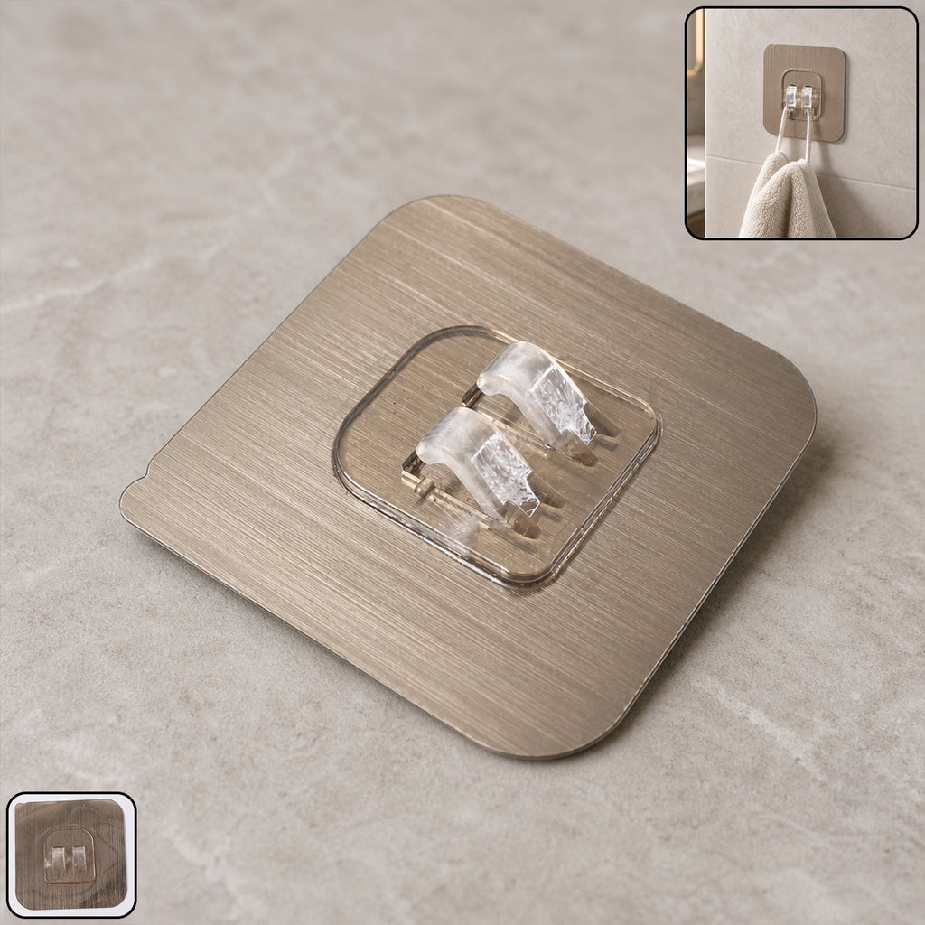 Adhesive Plastic Wall Hook Strong Hold & Easy Installation - Front View