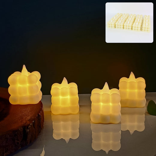 ALVENZA LED Flameless Cube Candles – Set of 24 Decorative Lights