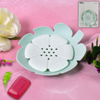 Plastic Soap Dish Self-Draining Floral Design | VelvetBubbles