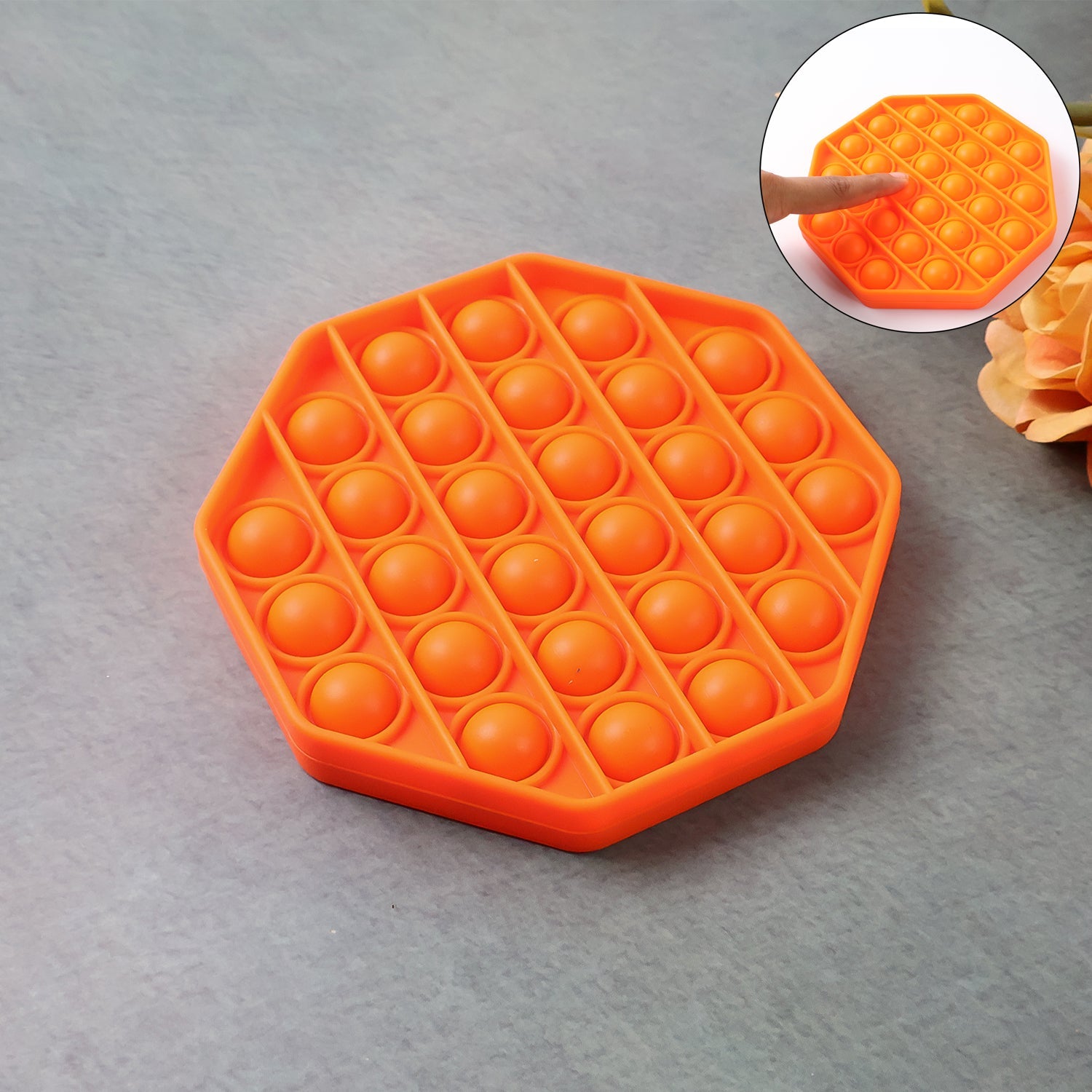 Hexagon Silicone Pop It Fidget Toy Stress Relief & Focus - Back View