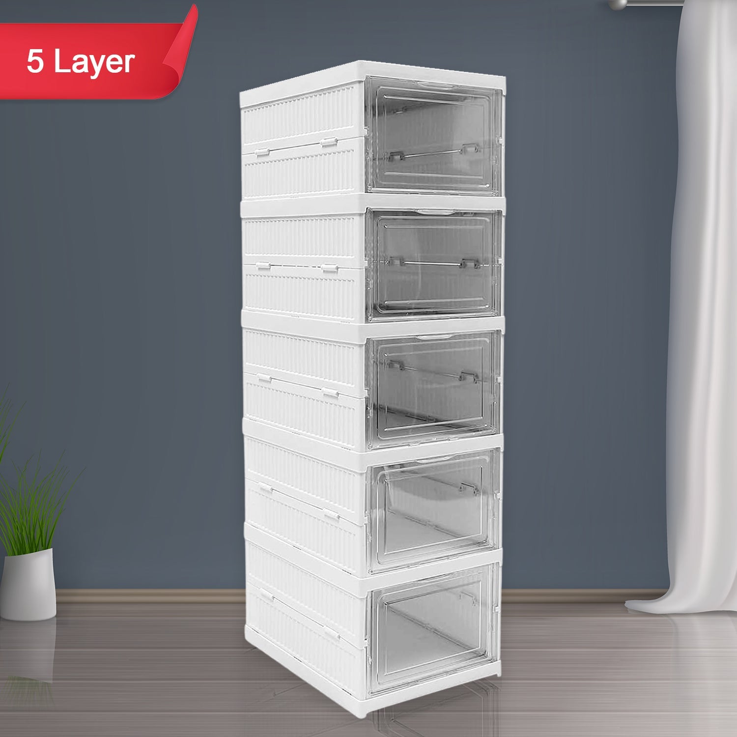 ALVENZA Stackable Storage Cart – 5-Layer Foldable Home Organizer | Organivo