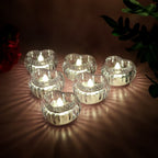 ALVENZA LED Crystal Tealight Candles – Elegant Flameless Warm Glow (6 Pc)