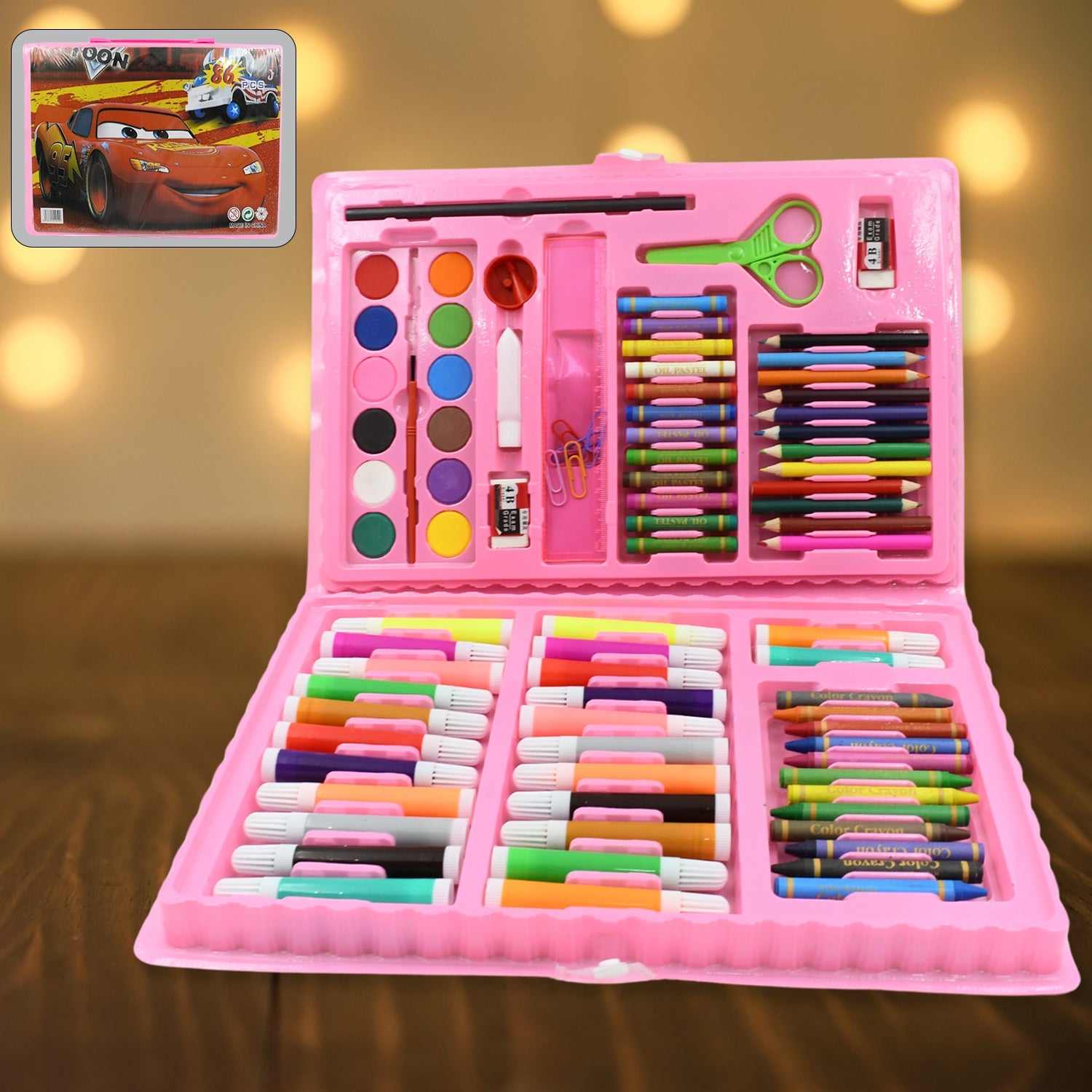 Kids Art Set 86 Pcs Coloring & Drawing Kit - Back View