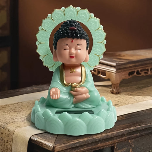 Solar Buddha Statue – Eco-Friendly Moving Head Decor