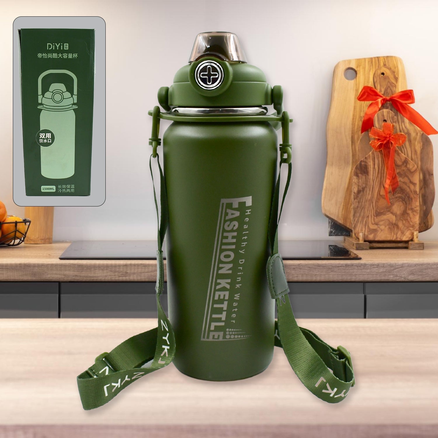ALVENZA Insulated Water Bottle – 1.5L Stainless Steel with Straw | Own Hydrate