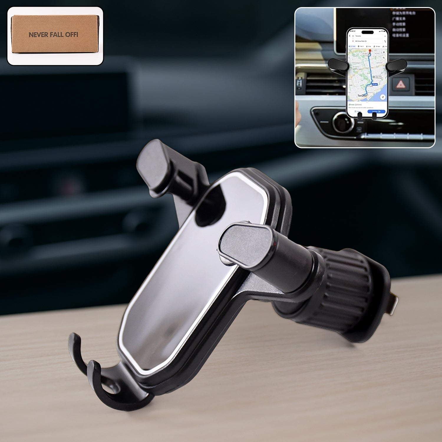 ALVENZA Gravity Car Phone Holder – Secure Auto-Clamping Mount
