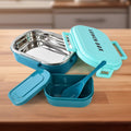 ALVENZA Stainless Steel Lunch Box – 3-in-1 Leakproof Set | Lunchie Bunchie