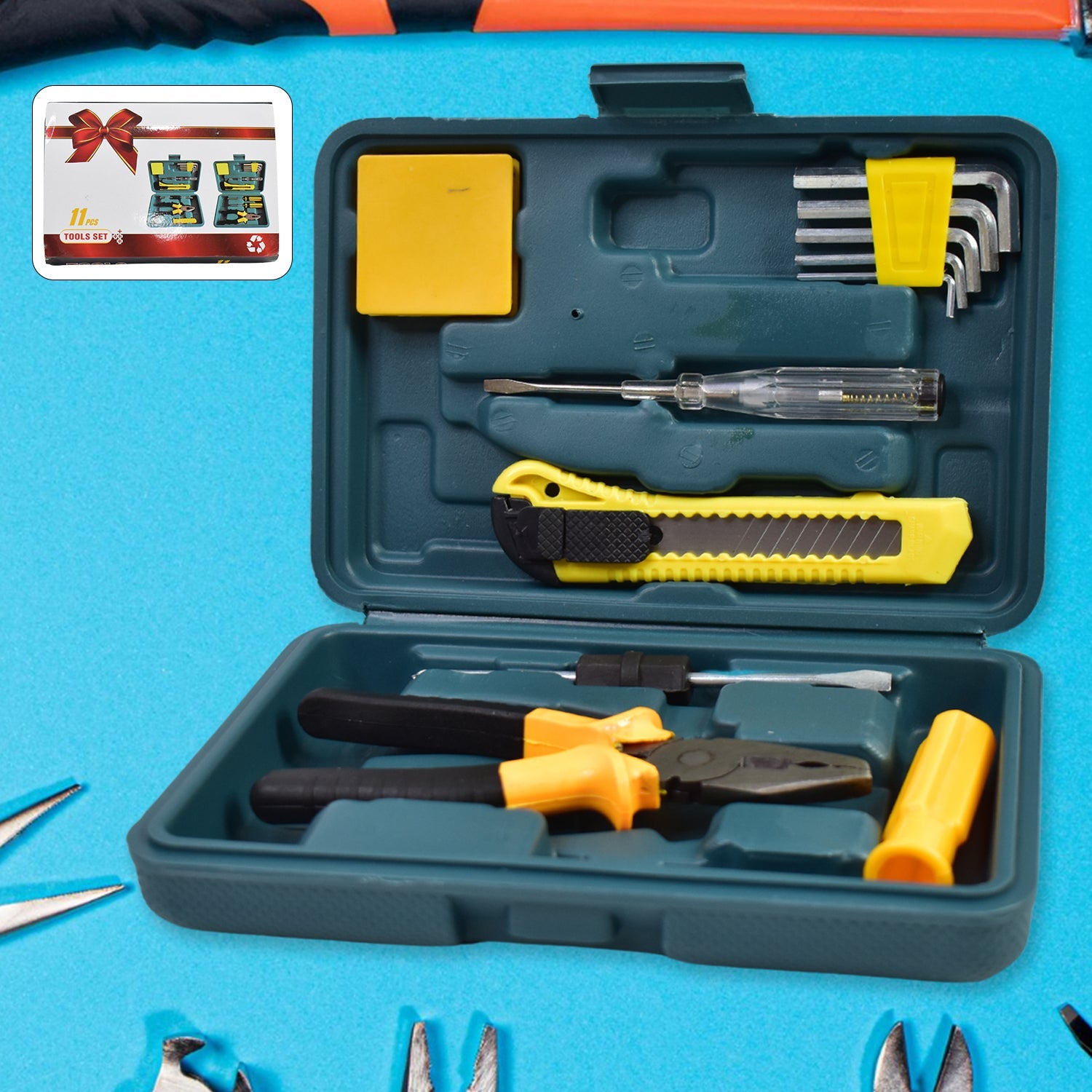 Hardware Tool Set 11 Pcs Multi-Functional Kit | BoltForce - Front View