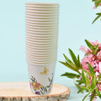 Disposable Paper Cups Mixed Design 24 Pcs | Papezo - Front View