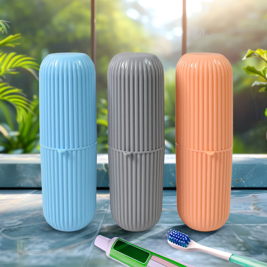 Travel Toothbrush Holder 3 Pc Multicolor Kit | Konvex