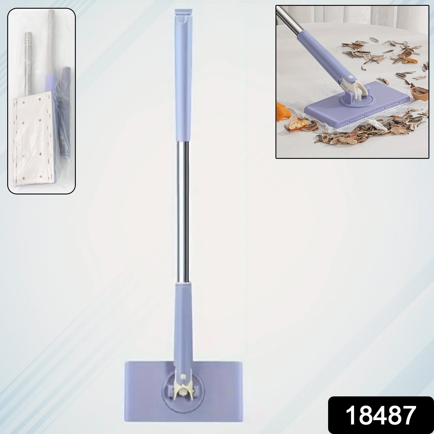 ALVENZA Mini Mop with Automatic Cloth Change & Push-Pull Handle | Velvet Wipe