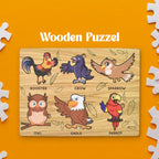 Wooden Bird Puzzle Educational Board for Kids | Inventive Play