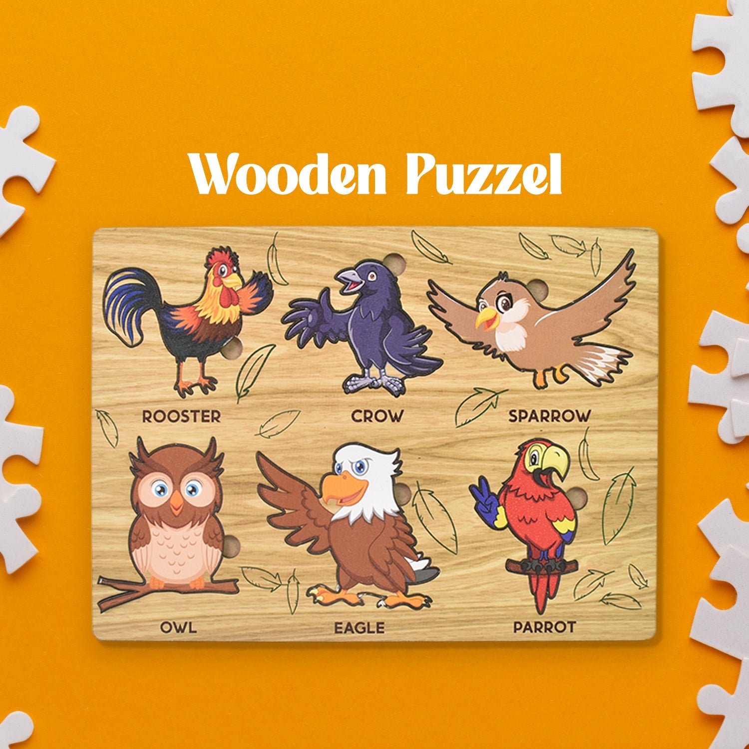 Wooden Bird Puzzle Educational Board for Kids | Inventive Play