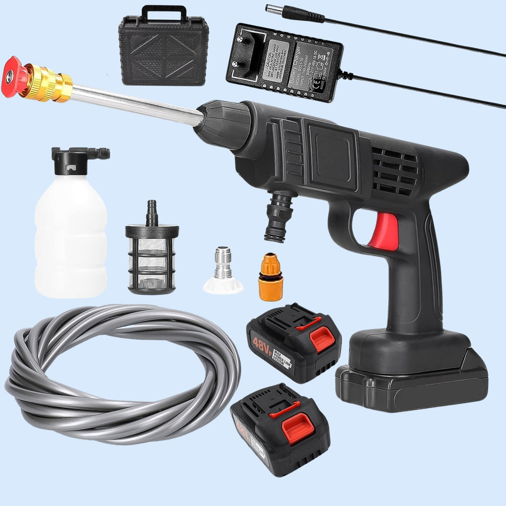 ALVENZA Cordless Car Washer Gun – 48V Dual Battery Power | Velvet Wheels