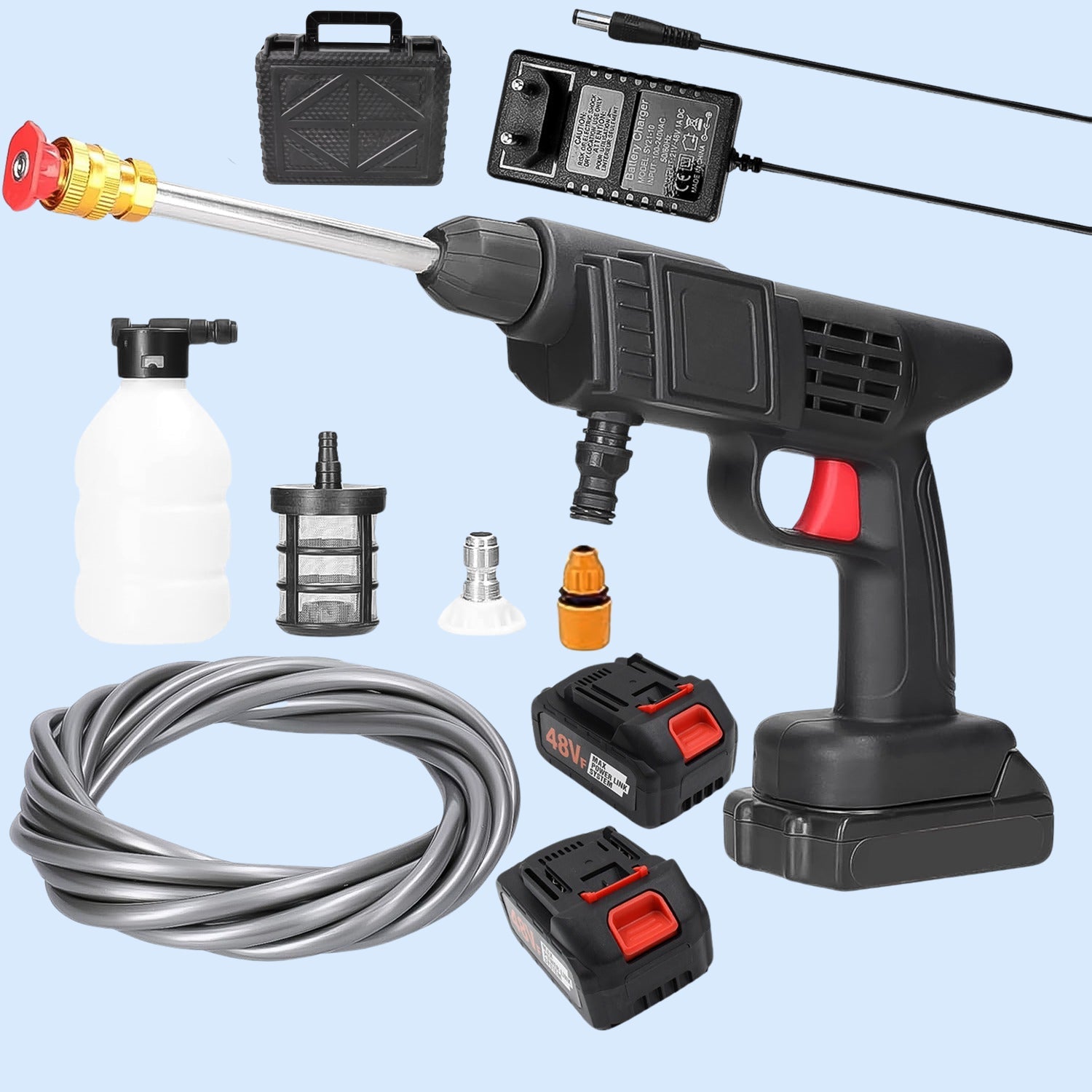 ALVENZA Cordless Car Washer Gun – 48V Dual Battery Power | Velvet Wheels