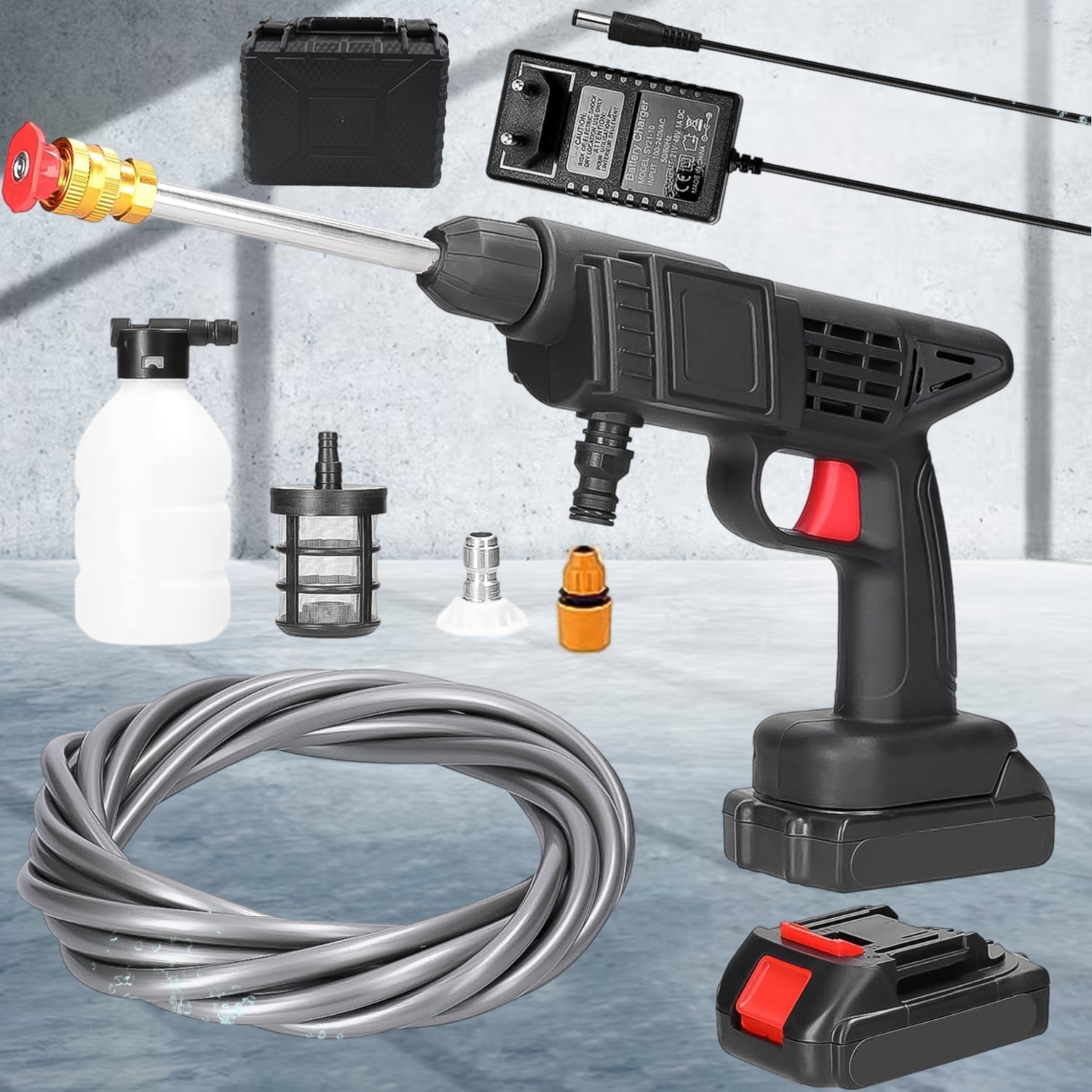 ALVENZA Wireless Car Washer Kit – 48V High Pressure & Portable | DeoDap