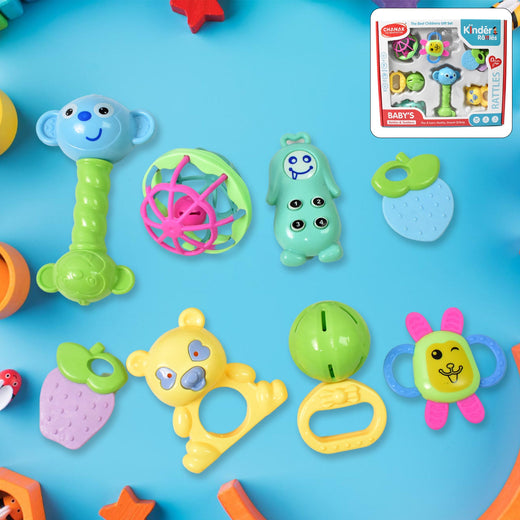 ALVENZA Baby Rattle & Teething Set – 8-Piece Non-Toxic | Aditi