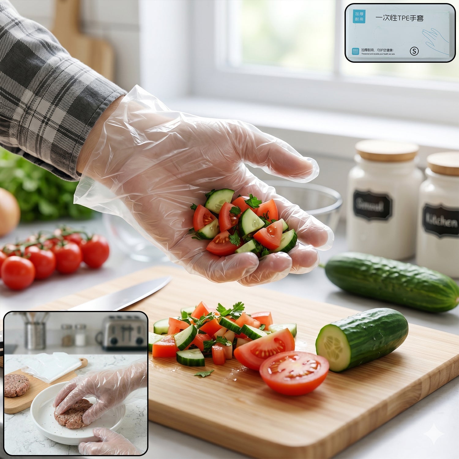 Disposable Plastic Gloves Hygienic & Convenient for Food & Cleaning