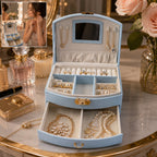 Jewelry Storage Box Multi-Layer Organizer with Mirror for Elegant Storage