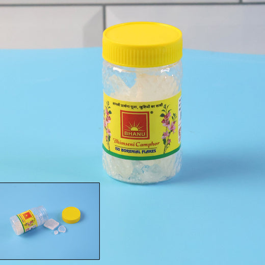 ALVENZA Bhimseni Camphor Flakes – Pure ISO Borneol for Pooja & Air Purification