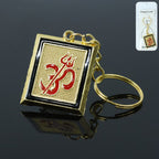 ALVENZA Om Trishul Keychain – Durable Golden Metal Accessory