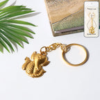 ALVENZA Ganesh Keychain – Durable Golden Leaf Design Accessory