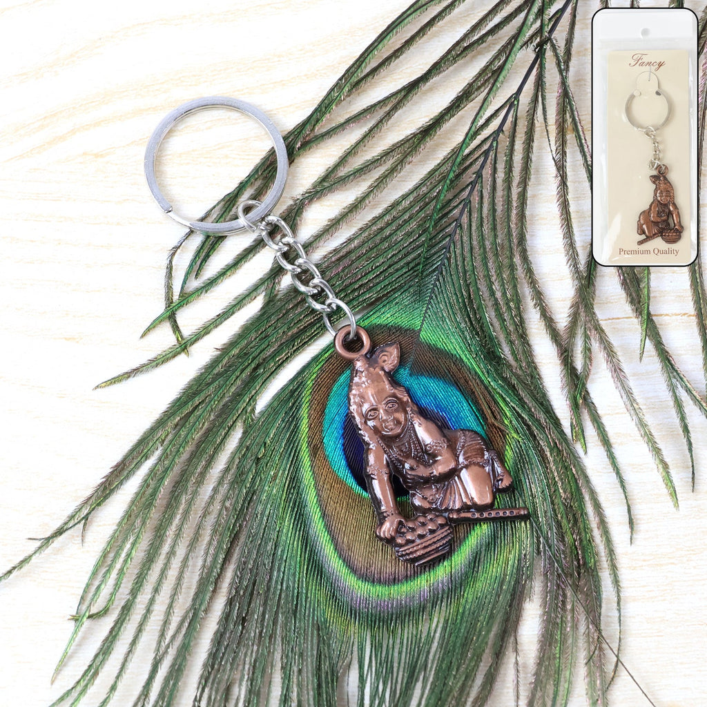 ALVENZA Bal Krishna Keychain – Durable Metal Devotional Accessory