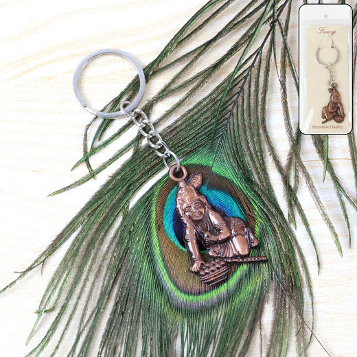 ALVENZA Bal Krishna Keychain – Durable Metal Devotional Accessory