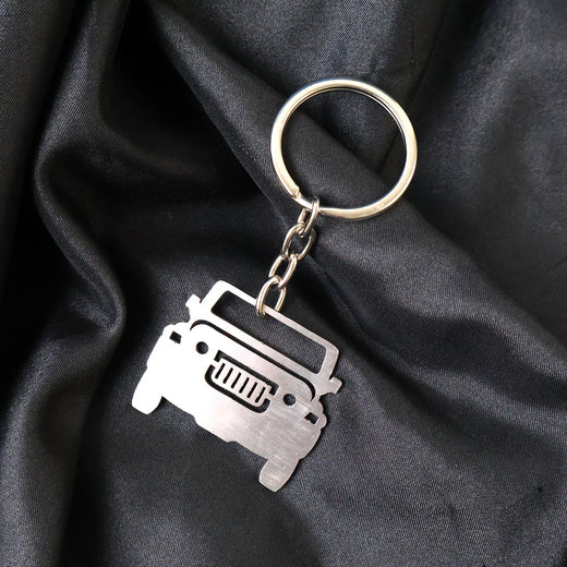 ALVENZA Metal Jeep Shape Keychain – Durable Stainless Steel Accessory