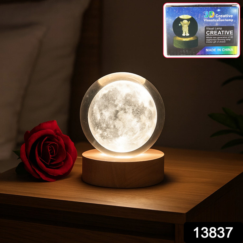 3D Crystal Ball Lamp Enchanting Night Light | Styleva - Side View