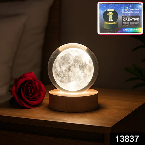 3D Crystal Ball Lamp Enchanting Night Light | Styleva - Side View
