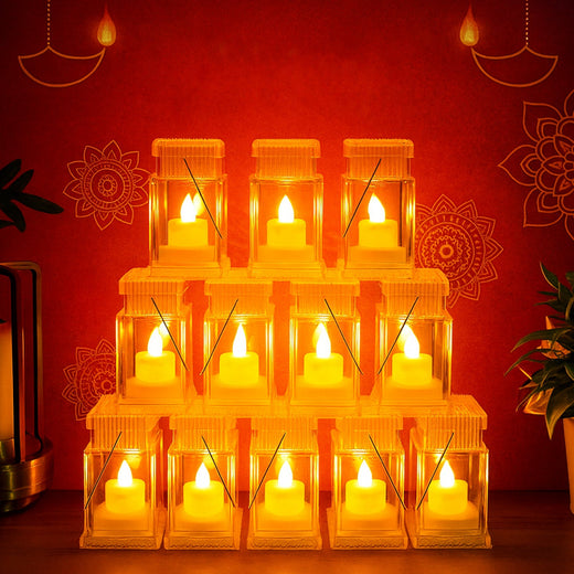 ALVENZA LED Storm Lantern Decorative Lights – Set of 12 Battery-Operated Flameless Lanterns