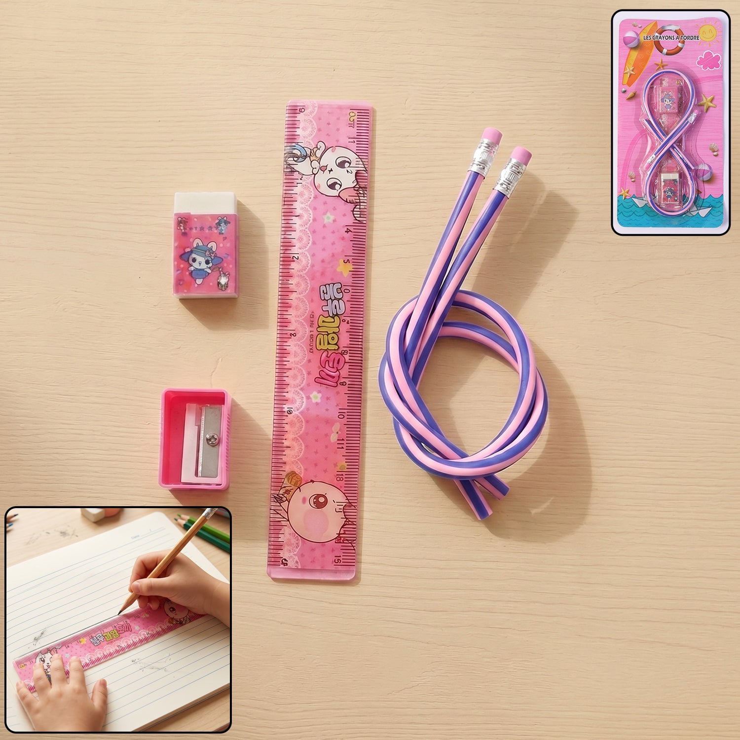 Kids 5-in-1 School Stationery Kit Fun & Practical Learning Set