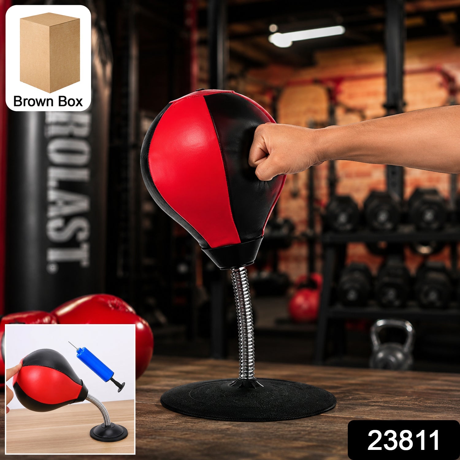 Inflatable Desktop Punching Bag Stress Relief & Reflex Training
