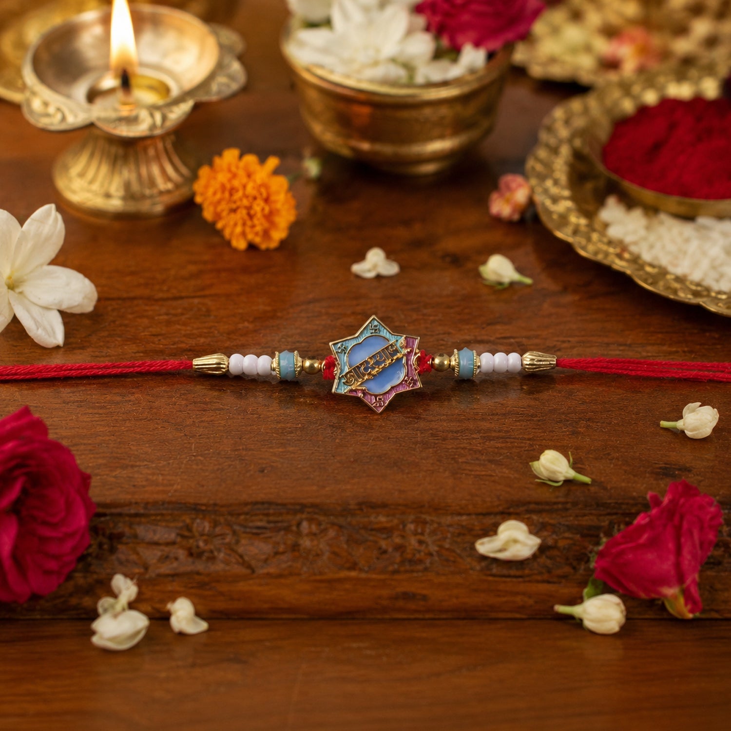 ALVENZA Khatu Shyam Rakhi – Colorful Beads for Raksha Bandhan Celebration