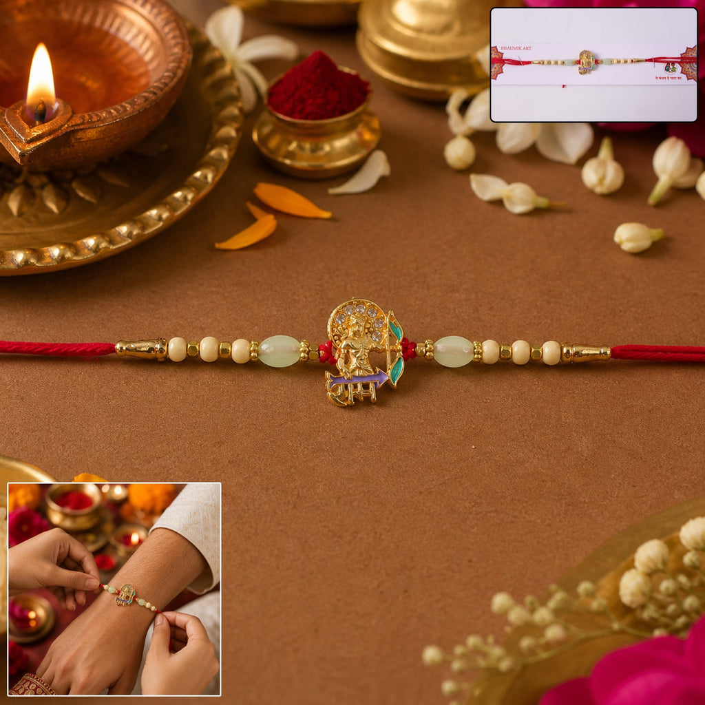 ALVENZA Rakshabandhan Lord Ram Rakhi – Traditional Beaded Wrist Thread