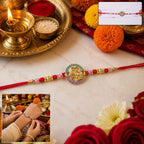ALVENZA Designer Rakhi – Exquisite Stone Work & Vibrant Red Thread
