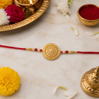 ALVENZA Rakshabandhan Rakhi – Elegant Gold & Pearl Design for Brothers