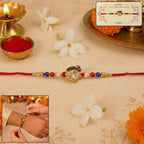 ALVENZA Elegant Stone Studs Rakhi – Traditional Beaded Brother Gift