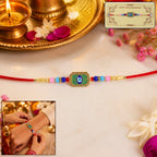 ALVENZA Evil Eye Rakhi – Stylish Mint Green Thread with Traditional Charm
