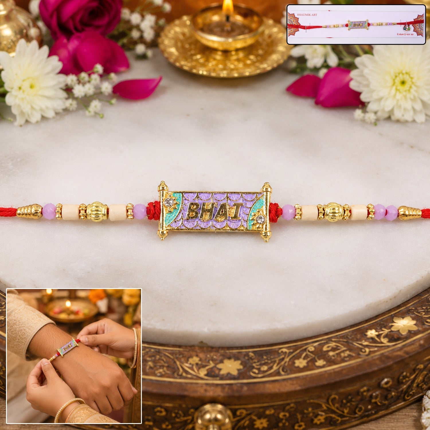 ALVENZA Colorful Beads Rakhi – Soft Thread & Stylish Appeal for Rakha