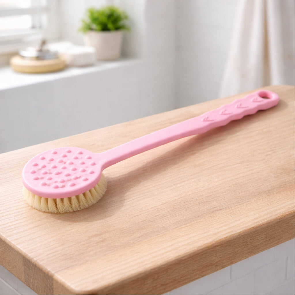 Back Scrubber Long Handle & Soft Bristles | Velvet Wipe - Front View