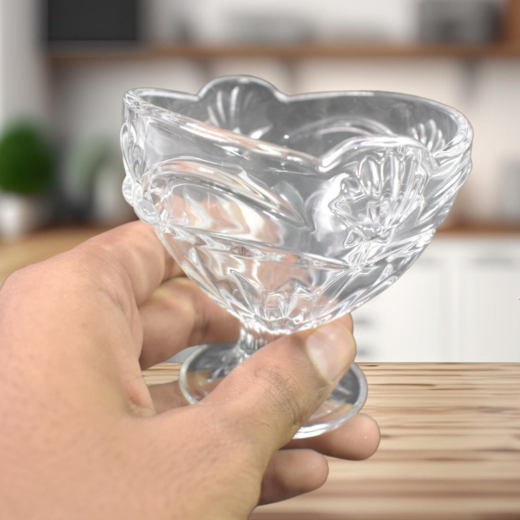 ALVENZA Glass Ice Cream Cups – Elegant Dessert Serving Set (6 Pcs) | Styleva