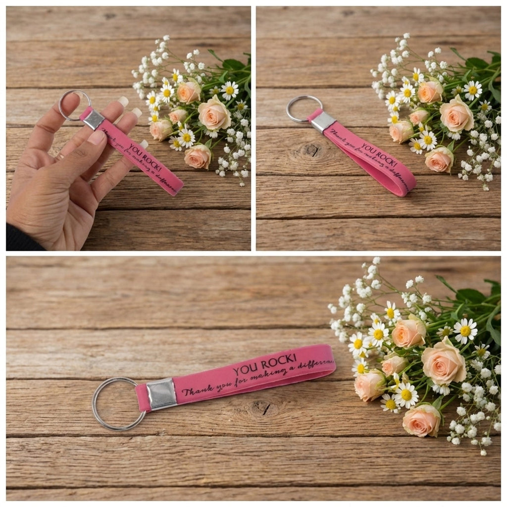 ALVENZA Silicone Wrist Strap Keychain – Motivational & Durable Design