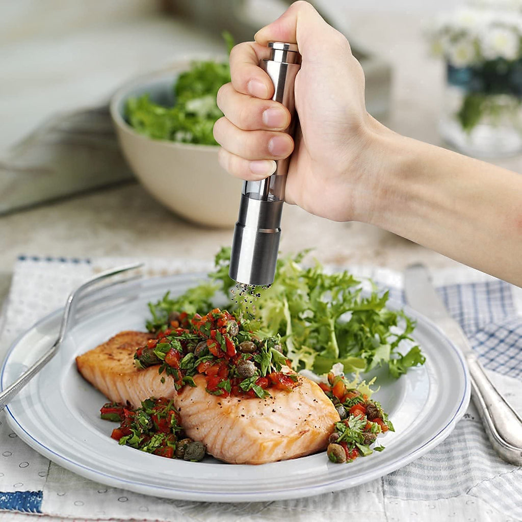 Thumb Press Grinder Steel Salt & Pepper Mill | ProChef Gadgets - Detail View 5