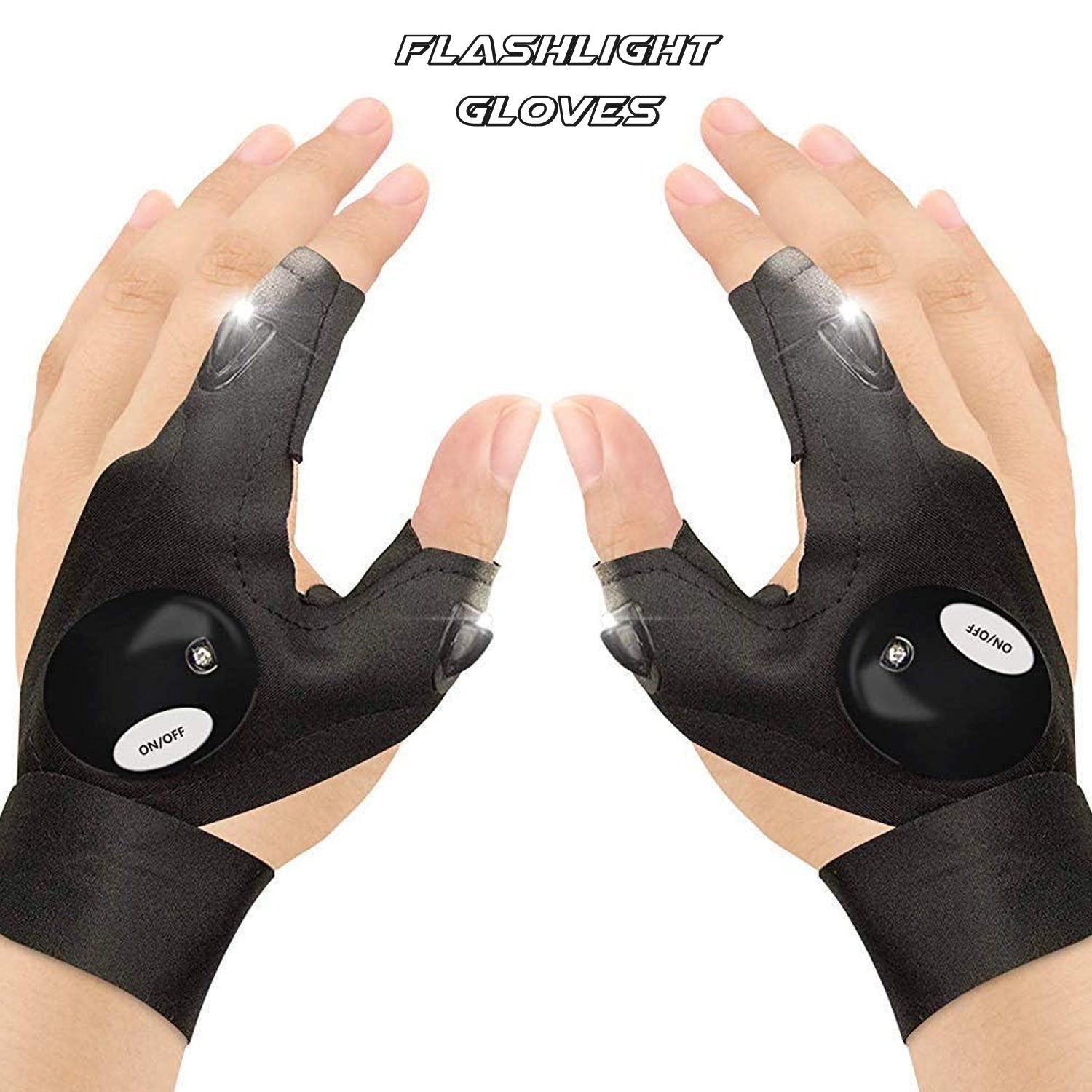 LED Flashlight Gloves Hands-Free Work & Outdoor Light | Grow Wear - Back View