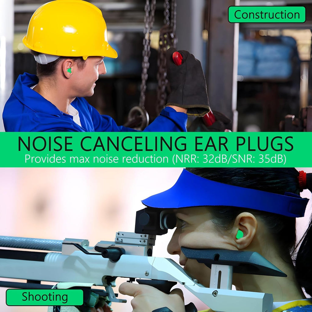 Noise Reduction Earplugs Soft Foam for Sleep & Travel | XcelSafe - Back View