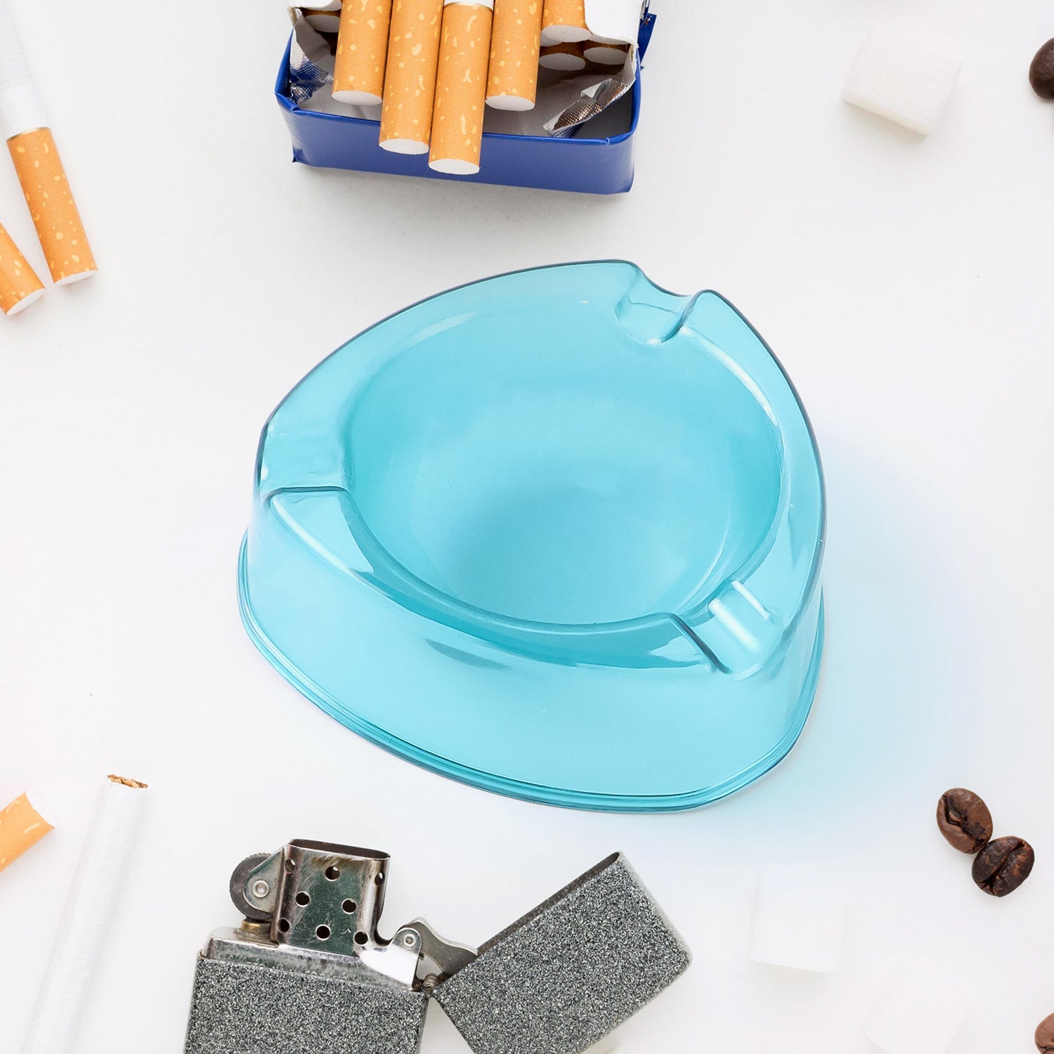Unbreakable Plastic Ashtray Stylish & Durable for Indoor & Outdoor Use - Side View