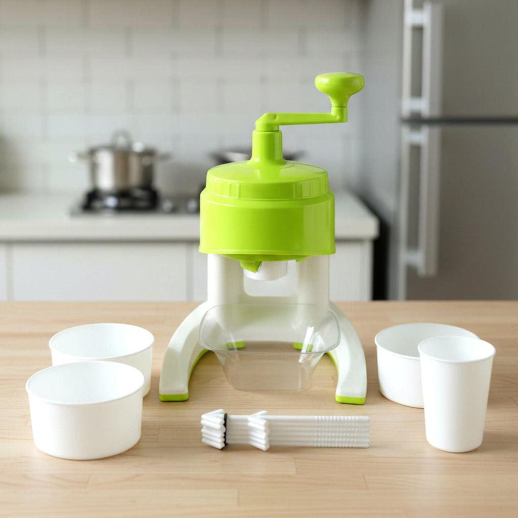 ALVENZA Manual Ice Crusher – Hand Crank Snow Maker for Beverages