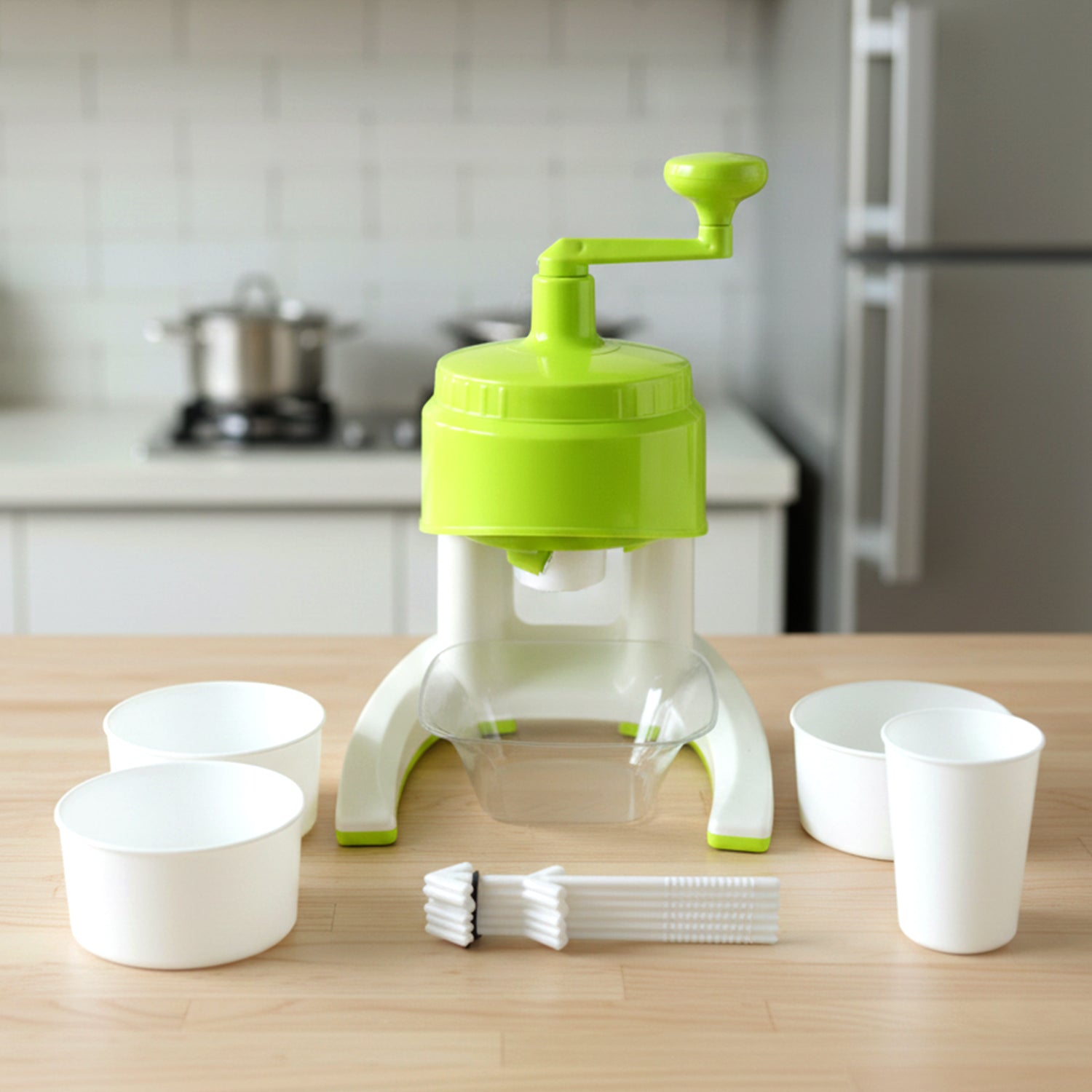 ALVENZA Manual Ice Crusher – Hand Crank Snow Maker for Beverages